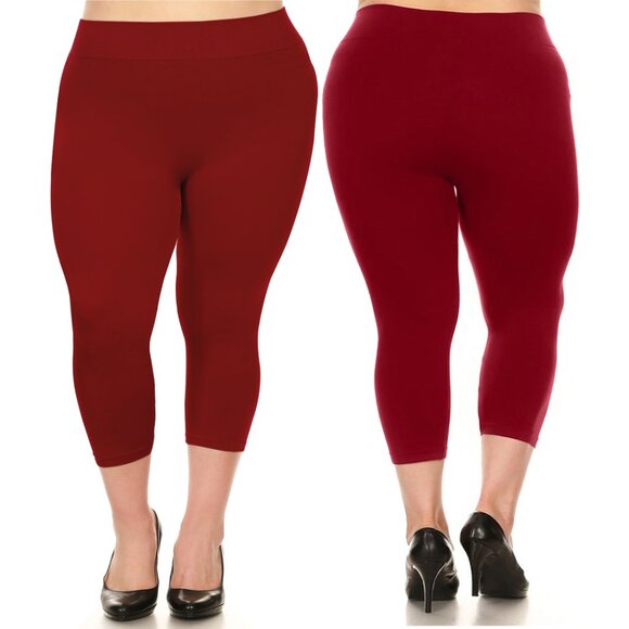 1-Pack Women's Soft High Waisted Stretch Yoga Capri Leggings Plus Size Available - Picture 11 of 16